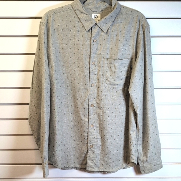 Tentree Men’s M Hemp Pinetree Long Sleeve Shirt Classic Button-Collar EUC - Picture 1 of 10